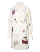 Embroidered Shirt Dress Lyhyt Mekko White Stella Nova