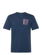 Chest Artwork T-Shirt Tops T-shirts Short-sleeved Navy Scotch & Soda