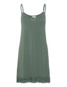 Bamboo Slip With Lace Body Alusmekko Khaki Green Lady Avenue