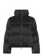 Dinara Crinkle Puffer Vuorillinen Takki Topattu Takki Black French Con...