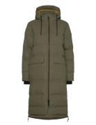 Shelter Pu Coat Topattu Pitkä Takki Khaki Green Tretorn