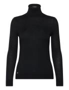 Silk-Blend Turtleneck Sweater Tops Knitwear Turtleneck Black Lauren Ra...