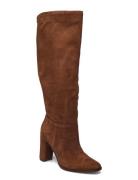 Artizan Suede Tall Boot Korkeavartiset Saapikkaat Brown Lauren Ralph L...