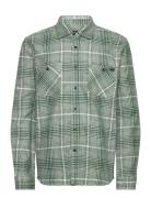 Millenium Shirt Ls-Green / White Tops Overshirts Green Edwin