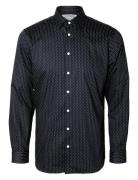 Slhslim-Performance Aop Shirt Ls Tops Shirts Casual Navy Selected Homm...