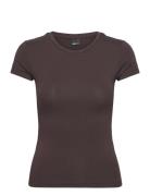 Soft Touch Short Sleeve Top Tops T-shirts & Tops Short-sleeved Brown G...