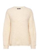 Boucle Knitted Sweater Tops Knitwear Jumpers Cream Gina Tricot