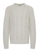 Pullover Tops Knitwear Round Necks Cream Blend