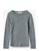 Wool T-Shirt L/S Alfie Tops T-shirts Long-sleeved T-shirts Grey Wheat