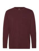 L/S Crew Neck Tops Knitwear Round Necks Burgundy Calvin Klein