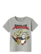 Nmmjac Kungfupanda Nreg Ss Top Box Sky Tops T-shirts Short-sleeved Gre...