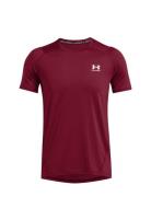 Ua Hg Armour Fitted Ss Sport T-shirts Short-sleeved Burgundy Under Arm...