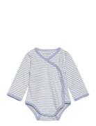 Wrap Body Ls Y/D Stripe Bodies Long-sleeved Blue Fixoni