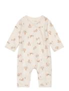 Jumpsuit Aop Pitkähihainen Body Beige Fixoni