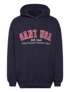 Gant Usa Hoodie Tops Sweat-shirts & Hoodies Hoodies Navy GANT