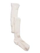 Cable Knitted Stockings Offwhite Sukkahousut Cream Geggamoja