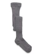 Cable Knitted Stockings Grey Melange Sukkahousut Grey Geggamoja