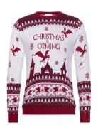 Christmas Is Coming Tops Knitwear Round Necks Red Christmas Sweats