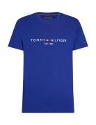 Tommy Logo Tee Tops T-shirts Short-sleeved Blue Tommy Hilfiger