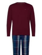 Ls Pj Set Woven - Boxed Pyjama Burgundy Tommy Hilfiger