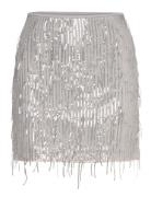 Onlspacy Short Sequins Skirt Wvn Lyhyt Hame Silver ONLY