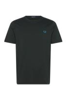 Crew Neck T-Shirt Tops T-shirts Short-sleeved Green Fred Perry