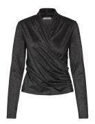 Beverlyiw Wrap Blouse Tops Blouses Long-sleeved Black InWear
