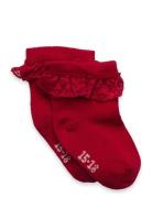 Ankle Sock W. Lace Sukat Red Minymo