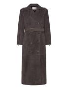 Samanthagz Long Jacket Nahkatakki Brown Gestuz