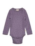 Body L/S Modal Dot Bodies Long-sleeved Purple Petit Piao