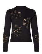 Vifrost L/S High Neck Christmas Knit/Ka Tops Knitwear Jumpers Black Vi...