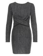 Onlqueen L/S Glitter Twist Dress Jrs Polvipituinen Mekko Grey ONLY