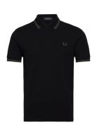 Twin Tipped Fp Shirt Tops Polos Short-sleeved Black Fred Perry