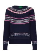 Sweater L/S Tops Knitwear Jumpers Navy United Colors Of Benetton