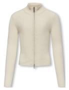 Kogella 2 Way Zip L/S Cardigan Knt Tops Knitwear Cardigans Cream Kids ...