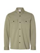 Slhjackie Sweat Jacket Noos Tops Overshirts Khaki Green Selected Homme