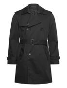 Water-Repellent Trench Coat With Belt Trenssi Takki Black Mango