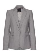 Straight-Fit Suit Jacket Blazers Single Breasted Blazers Grey Mango