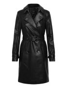 Leather-Effect Trench Coat Nahkatakki Black Mango