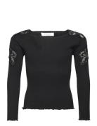 Rkbaybay Ls Blouse W/ Lace Tops T-shirts Long-sleeved T-shirts Black R...