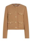 Crop Wool Gold Button Jacket Villakangastakki Beige Tommy Hilfiger