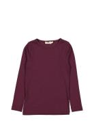 Tani Tops T-shirts Long-sleeved T-shirts Burgundy MarMar Copenhagen