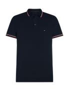 Tipped Slim Fit Polo Tops Polos Short-sleeved Navy Tommy Hilfiger