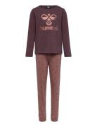 Hmlcarolina Night Suit Pyjamasetti Pyjama Brown Hummel