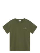 Crew T-Shirt Tops T-shirts Short-sleeved Green Les Deux