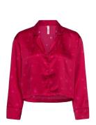 Satin Long-Sleeved Jacket Toppi Red Hunkemöller