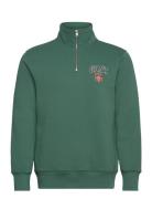 Graphic Half Zip Tops Sweat-shirts & Hoodies Sweat-shirts Green GANT