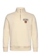 Graphic Half Zip Tops Sweat-shirts & Hoodies Sweat-shirts Cream GANT