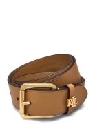 Logo-Keeper Leather Belt Vyö Beige Lauren Ralph Lauren