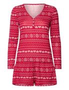 Pj Short Jersey Fairisle Pyjama Red Hunkemöller